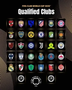 les logos des équipes qualifier pour la coupe du monde de club 2025