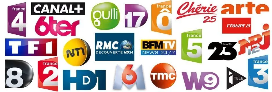 Logos des meilleures chaînes francophones disponibles en IPTV